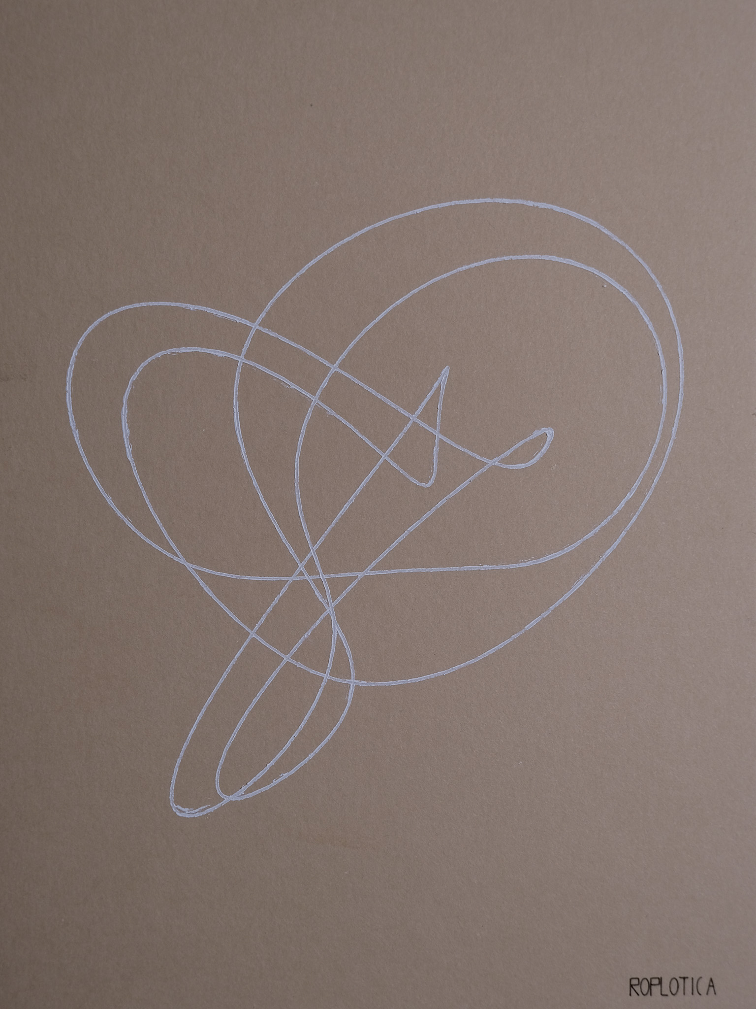 Halvorsen Attractor — chaotic system trace on natural kraft paper